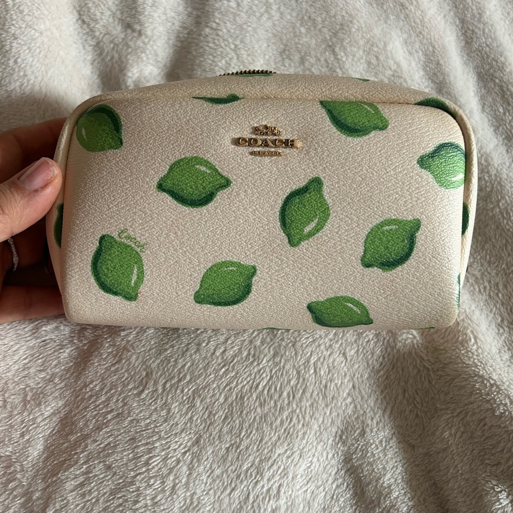 Coach Cream and Green Women's cosmetic bag